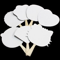 [문구조아] 나무 손잡이 종이 부채 만들기 공예 꾸미기 재료 꽃, 6개