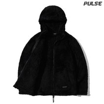 [펄스(PULSE)] 펄스 겨울 방한 후드 집업 실키 플리스 후리스 자켓 점퍼 블랙