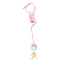 GHSHOP 고양이 장난감 탄력 번지 댕글러 고양이 공 봉제 탄성 로프 티저 봉제 고양이 개폐식 로프 놀이, S, ABS 금속 봉제, 벨이 있는 핑크