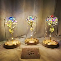 Art홀릭 홀로그램 장미 꽃 무드등 여자친구 100일 꽃 선물 아내 결혼 기념일 선물 와이프생일선물 고백 유리돔 특별한 꽃 생일 선물 개업 화환 화분 돈 다발 꽃 다발, 봉숭아 틴트, 단색