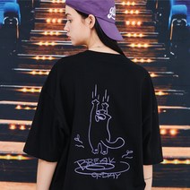 꼼파뇨 [16수] 넌슬립 자수 반팔티 블랙 - 블랙