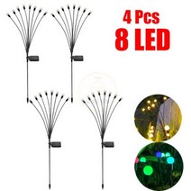 수도배관 부속 태양 LED 조명 야외 정원 장식 풍경 조명 불꽃 놀이 반딧불 잔디 램프 컨트리 하우스 테라스 발코니 장식 램프, 08 8 LED-4pcs_02 RGB Light
