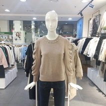 [밸리걸] [백화점SAY] 진주넥소매 셔링니트 392920