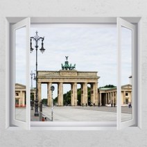 아트박스/꾸밈 ih313-독일의 브란덴부르크문_창문그림액자_뮤럴시트지, F타입-러블리베이지