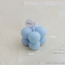 1 pc 미니 큐브 왁스 향기 캔들 거품 간장 향초 홈 기하학적 장식 웨딩 생일 파티 편안한 양초, 푸른