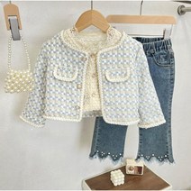 아이짱 아동 여아 진주 트위드자켓