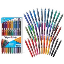 Paper Mate 잉크조이 젤 펜 어소티드 미디엄 포인트 (0.7 mm) 36개입, 1 Count (Pack of 36)