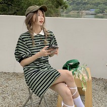 캐쥬얼 유니크 하이틴 러블리 퍼프원피스 체크 포켓