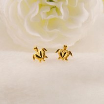 [KT알파쇼핑]24k 순금 하트 거북이 귀걸이_0.44g/1ea