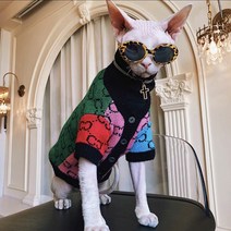 코코스튜디오 강아지옷 삼색 멀티 니트 가디건 스웨터, 코코 삼색 멀티 니트 가디건/레인보우
