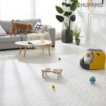 휴팡 15T PVC롤매트 셀프시공 강아지매트 미끄럼방지 슬개골보호 애견매트 기타매트, 헤링본화이트