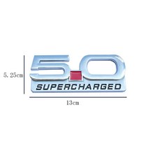 자동차 3D 금속 5.0 슈퍼 충전 펜더 로고 데칼 스티커 포드 머스탱 GT GT500, 02 Silver
