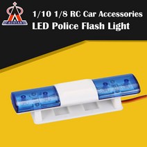 RC카 부품 AUSTAR RC 자동차 액세서리 LED 경찰 플래시 라이트 경보 빛 1/10 HSP Kyosho Traxxas Tamiya Axial SCX10 D90, [01] Red  Blue