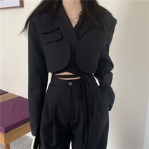 여성 이력서사진옷 면접 정장 자켓 여성 한 세련 블 재킷 &amp 높은 허리 바지 정장 넓은 다리 복장여성 여름 패션 2 피스/세트
