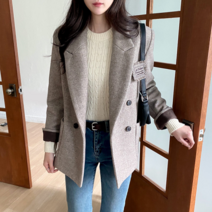 코지 여자 오브제 따뜻한 모직 울 혼방 더블버튼 코트