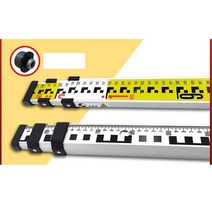 토목 레벨 측정기 휴대용 거리 계산 측량 폴대 눈금자, 5m