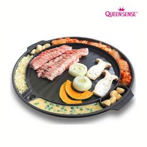 퀸센스 만능 티타늄코팅 다용도 고기구이 원형팬 특대 40cm, 상세설명 참조, 없음