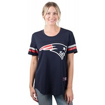 Ultra Game NFL Seattle Seahawks Womenss Soft Mesh Jersey Varsity Stripe Jock Tag Crew Neck Tee Shi