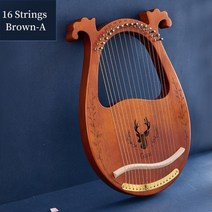 미니 하프 리라 16 현 거문고 마호가니 나무 악기 instrumentos 뮤지컬 튜닝, 16현 브라운-A
