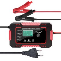 오토바이 바이크 배터리 밧데리 자동차 충전기 터치 스크린 펄스 수리 LCD 12V 6A, Blue EU Plug