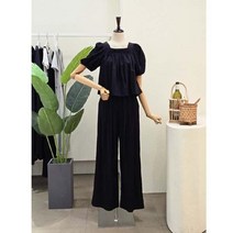 포커스 24FM4D9ST5847_리본 블라우스 와이드 팬츠 세트