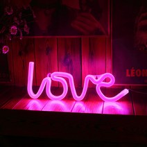 LED 줄네온 특이한무드등, LOVE네온등(핑크)+충전기