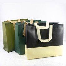 무광코팅 무지 부직포백 3색 선물가방 옷 담요 쇼핑백, 올리브그린