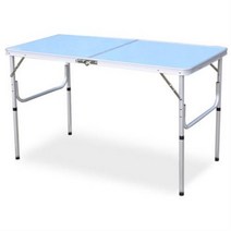 캠핑마을 2단 접이식 캠핑테이블 A3007, 스카이 블루