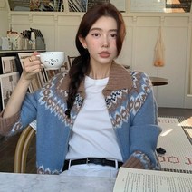 [레티고] 터틀 넥 노르딕 니트 집업 가디건