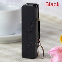 USB 휴대용 외부 파워 뱅크 케이스 팩 박스 18650 배터리 충전기 키 체인 2600mAh 없음, [01] BK
