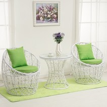 인테리어 등나무 의자및 테이블세트, 화이트A타입, 1개