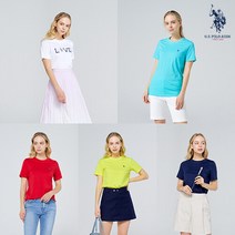 USPA 여성 레터링 피마코튼100 라운드셔츠 5종