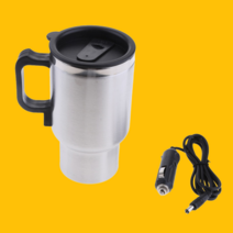 차량용전기포트 차량용 자동차 충전식 12v 24v 커피포트 500ml 난방 컵 음료수 주전자 전기 가열, 없음