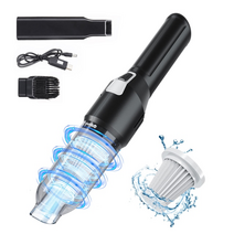 소형 무선 미니 진공 청소기 20000pa 200w 휴대용 자동차 한 사이클론 흡입 습식 건식 자동차 홈 4000mah, 15000파