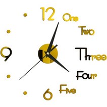 조용한 무소음 벽걸이 벽 시계 미니 홈 3d diy 아크릴 거울 스티커 홈 장식 거실 석영 바늘 에 대한 자체 접착, 금, 1-40-60cm(에바 아님)