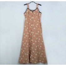 빈티지다온 빈티지 잔꽃 레이스 뷔스티에 롱원피스 핑크베이지F