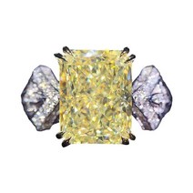 노벨 디자인 옐로우 큐빅 지르코니아 스퀘어 스톤 여성용 반지 웨딩 세레모니 파티 손가락 액세서리 스테이트먼트 쥬얼리