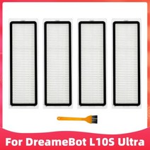 Dreame Bot L10S 울트라 로봇 진공 청소기 교체용 예비 부품 액세서리 메인 브러시 사이드 Hepa 필터 걸레, [02] 4 Filters, 02 4 Filters, 02 4 Filters