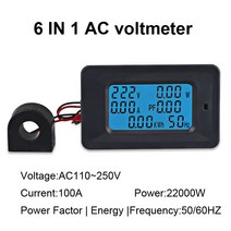 AC220V/100A 22KW 디지털 전압계 전류계 전류 전력 에너지 암페어 CT 코일이있는 볼트 전력계 테스터 검출기, 100A, 01 100A