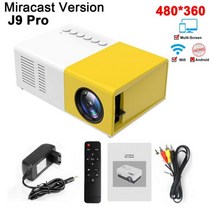 빔프로젝터 가성비 초단초점 미니 무선 프로젝트 프로젝트 스크린 Salange J9 Pro 1000루멘 480x360 픽셀 3.5mm 오디오 HDMI USB LED 홈 미디어 플레이, 노란색 Miracast 영국 플러그