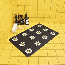 84x84 3세대 빨아쓰는 욕실 주방 규조토 발매트, 블랙데이지2
