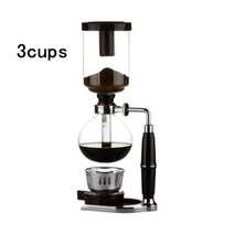 커피머신 드립커피 홈 스타일 사이펀 커피 메이커 차 포트 진공 유리, 3 Cups