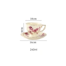 앤틱 클래식 티포트 찻잔 영국풍 플라워 티팟 홍찻잔 티잔 레드 블루 프렌치 스타일 도자기, 레드 찻잔