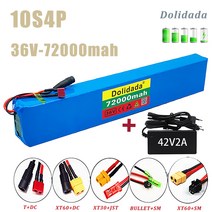 10S4P 36V 18650 배터리 팩 72000mAh 고전력 600W 전기 자전거에 적합 리튬 충전식 포함