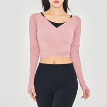 뮤즈마인 - 와이드 브리제 커버업 슬리브 핑크 요가복 필라테스 상의 커버업 헬스 테니스 홈트 발레 폴웨어 크롭 여리핏, 카키, M