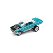 교쇼 JOHNNY LIGHTNING 1962 셰비 임팔라 쿠페 징거스 틸 블루 펄 화이트 1/64 다이캐스트 JLSP207A, 단품