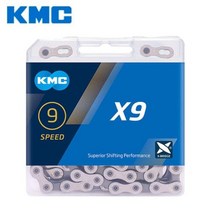 자전거체인 교체 청소 KMC자전거 체인 X8 X9 X10 X10EL X11 X12 MTB 8V 9V 10V 11V 12V 스피드 로드 자전거 크랭크셋 바이크 부품용, X9 Silver Grey