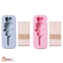 이홈베이킹 실리콘스틱몰드 두팔벌린토끼1구 스틱포함 랜덤1개, 단품, 1개