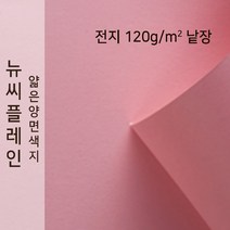 뉴씨플레인 종이문화 얇은 양면색지 120g 전지 낱장 1매 No.32 카네이션핑크, 1장