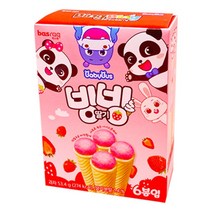 빙빙 아이스크림 딸기맛 콘과자 53.4g, 1개